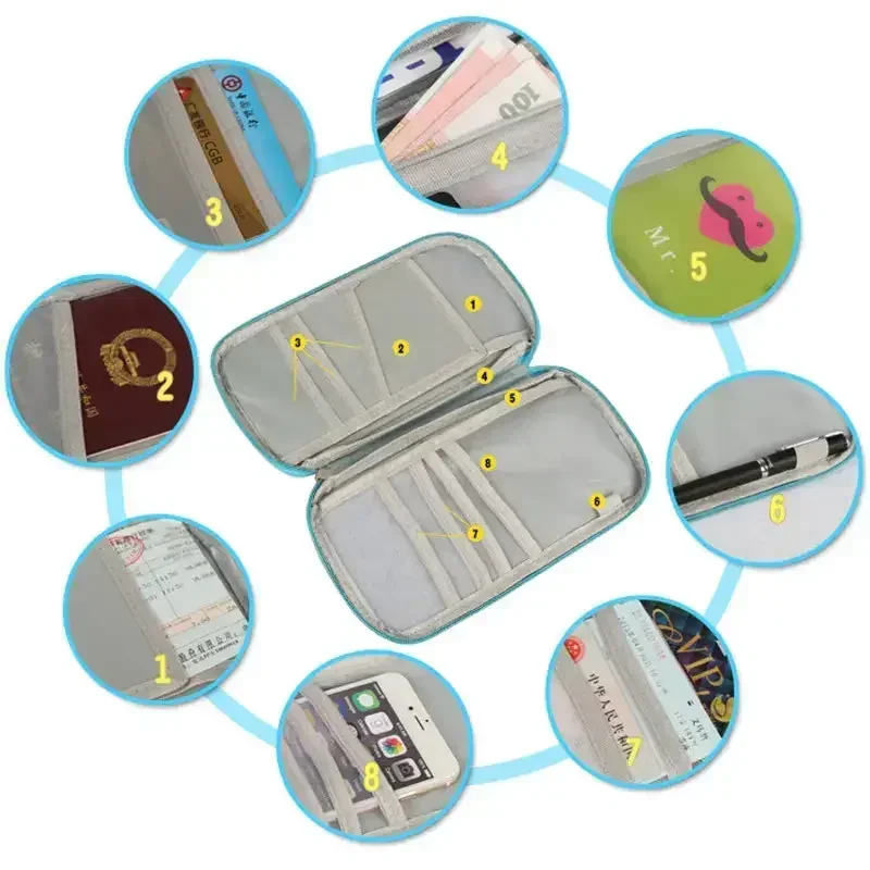 Travel Card Package Handbag Wallet Passport Waterproof Document Case Ticket Organizer ID Credit Case Holder Storage Bag wallet card holder card holder credit card holder card wallet id card holder id card case business card holder document card wallet passport holder