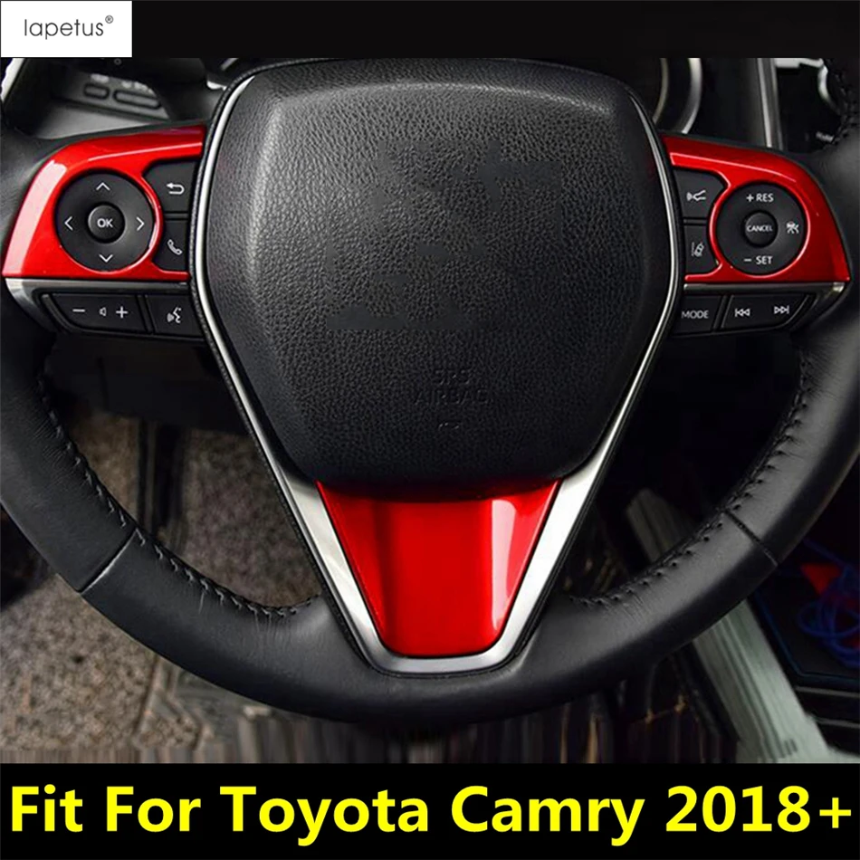 

Steering Wheel Button Frame Decoration Cover Trim For Toyota Camry 2018 - 2022 Matte / Carbon Fiber / Red Interior Accessories