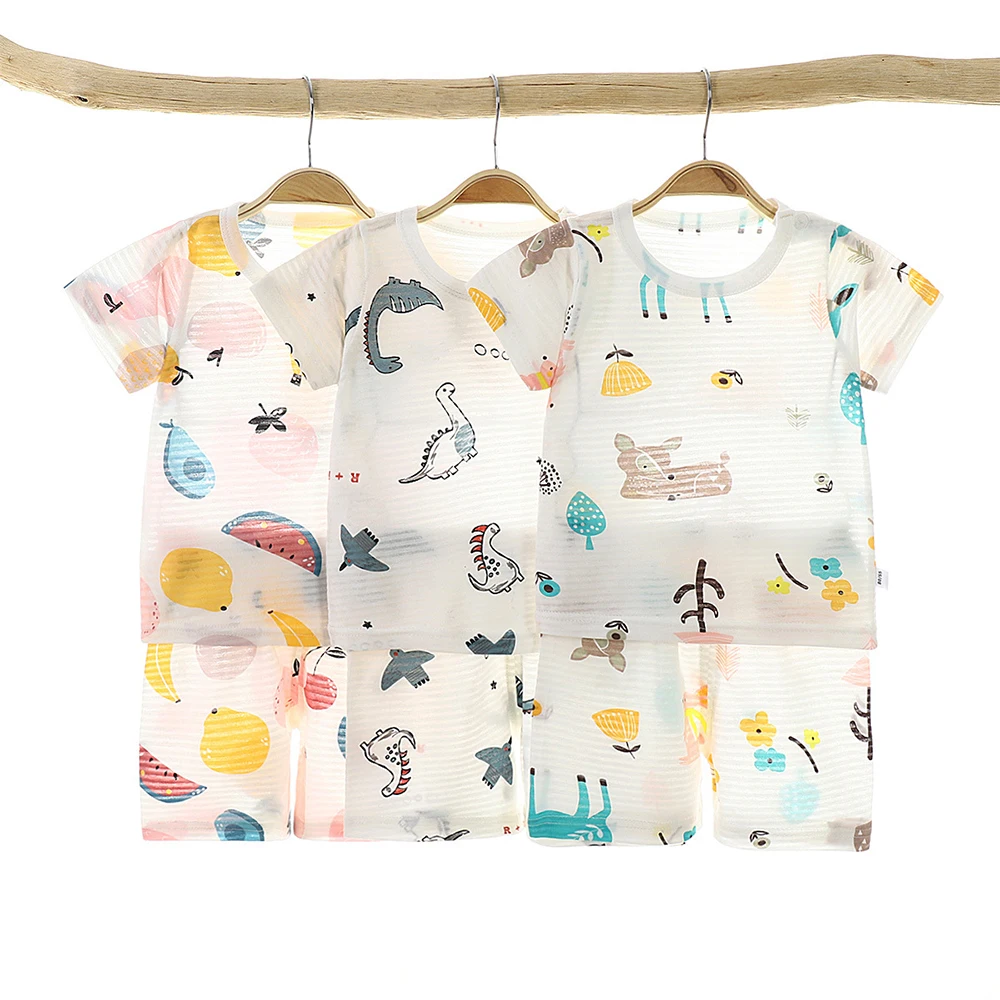 

Summer Kids Pajamas Sets Boys Sleepwear Pyjamas Children's Pajamas Suit Baby Girl Clothes Short Sleeve Girls Pijamas