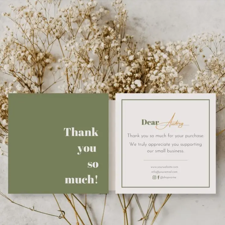 Business Card Thank You Postcard Print Personalized Brand Design Baby Shower Wedding Invitation Menu Decoration DIY Greeting Cards Thank You Cards Wedding Invitations