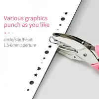1Pc Hole Punch Heart/Round/Pentagram/Triangle/Square Hole Punch Metal Single Puncher Hole Embossing Device Paper Shaper Cutter 5