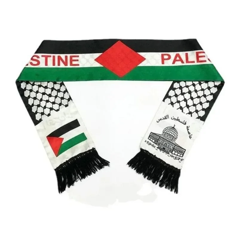 Fashion Palestine Scarf Colorful Palestine Flag Scarf Hanging Neck Wedding Decoration Size 14cm*130cm palestine scarf