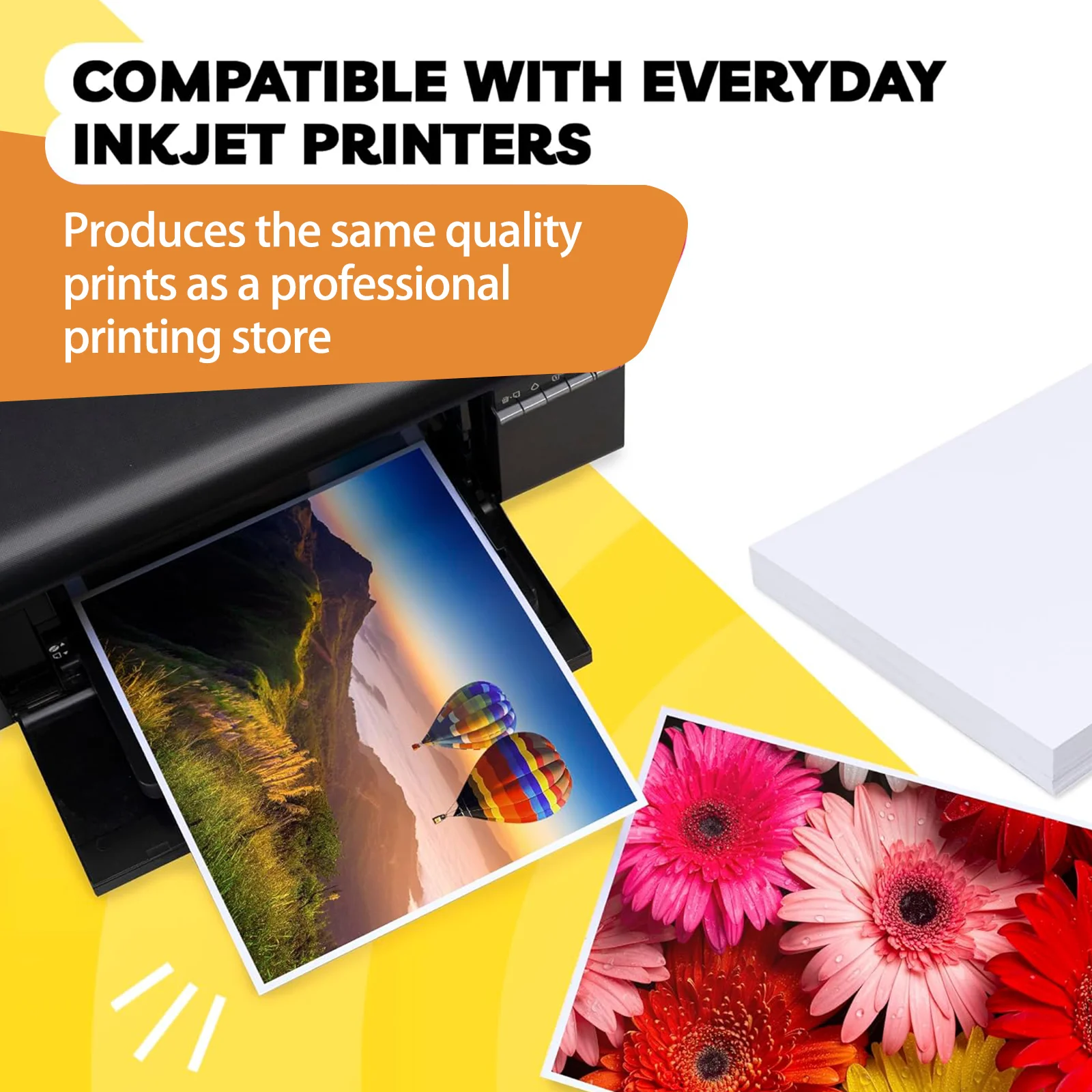 HUSPER 100/20 Sheets Glossy Inkjet Photo Paper 180Gsm 3R/4R/5R/A4 Single-Sided Inkjet Compatible Home Office UseGrey