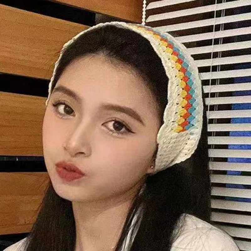 

Мягкая женская регулируемая повязка на голову в стиле бохо, изысканная плетеная повязка на голову, бандана для отпуска