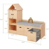 Kids Bookcase and Bookshelf with Reading Nook, Multifunctional Bookcase with 3 Open Storage Cubbies and 3 Drawers, Bookcase 2