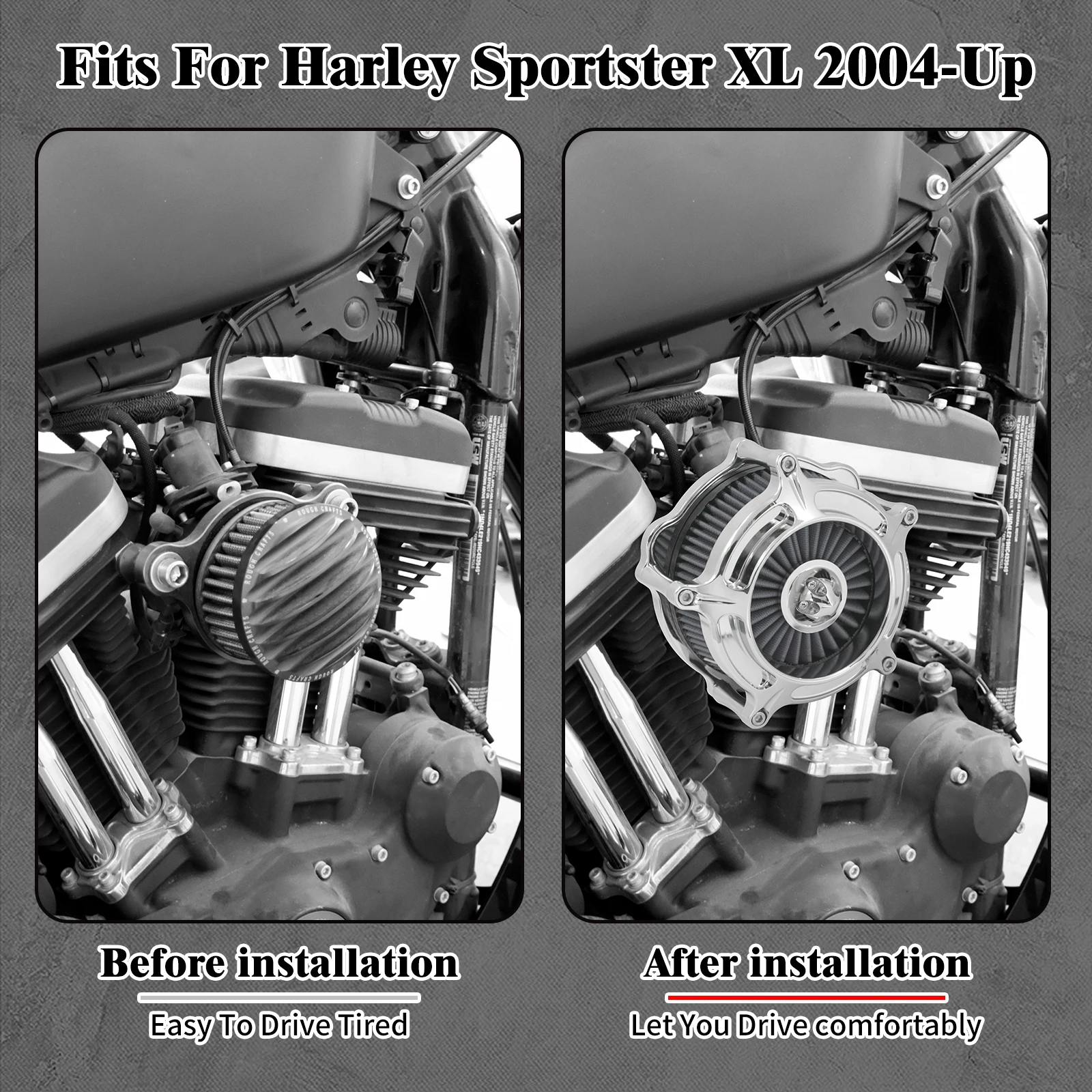 Motorcycle Chrome Air Filter Cleaner For Harley Sportster 883 1200 Iron XL Touring Road King Dyna Fatboy FXDLS FLSTNSE Softail