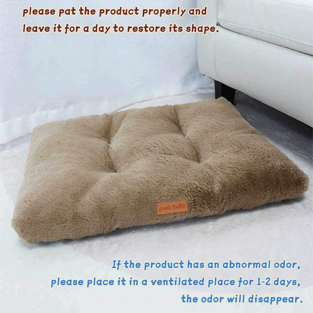 Dog Bed Pet Mat Pet Bed Crate For Cat Washable Plush Mat For Dog Anti-Slip Fluffy Comfy Sleeping pet bed