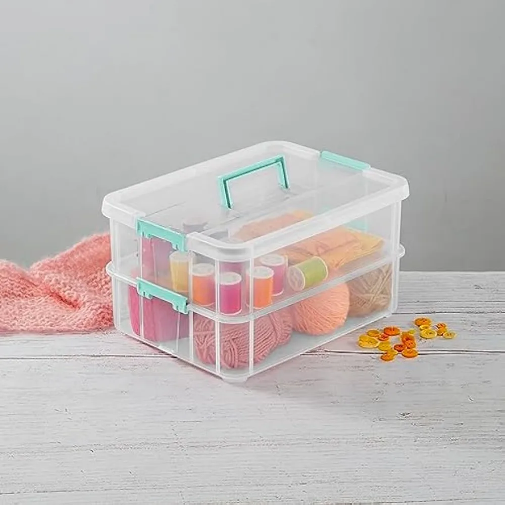 Sterilite Stack & Carry 2 Layer Box Small Storage, Clear, Pack of 4 -  AliExpress