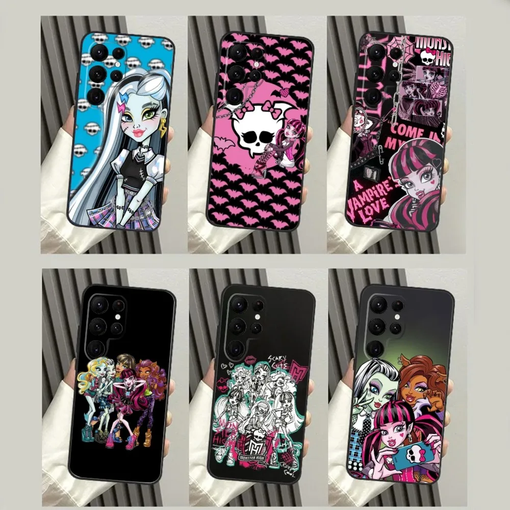 Custodia Per Telefono Alta Cartoon M-Monster Per Samsungs23,S22,S21,S20 Ultra Pro S10,S30Plus,S9,20Lite Cover Ultra Nera