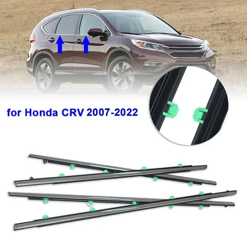 Car Window Weatherstrip Silver Plated Side Door Glass Window Sealing Strip Weather Strip Moulding Trim For Honda CRV 2007-2022 1