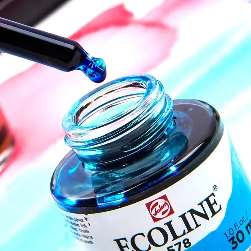 Talens Ecoline Pro-Grade Transparent Watercolor Ink Vivid Fast-Drying for Designers Illustrators 1pc