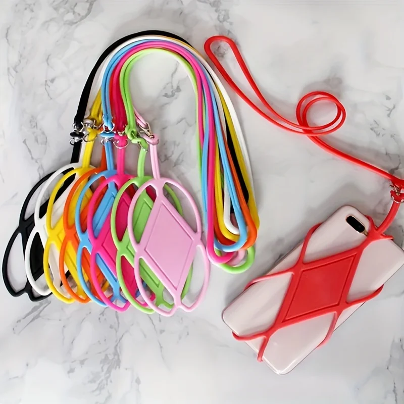 Silicone Cell Phone Lanyard Holder with Neck Strap and Key Rope