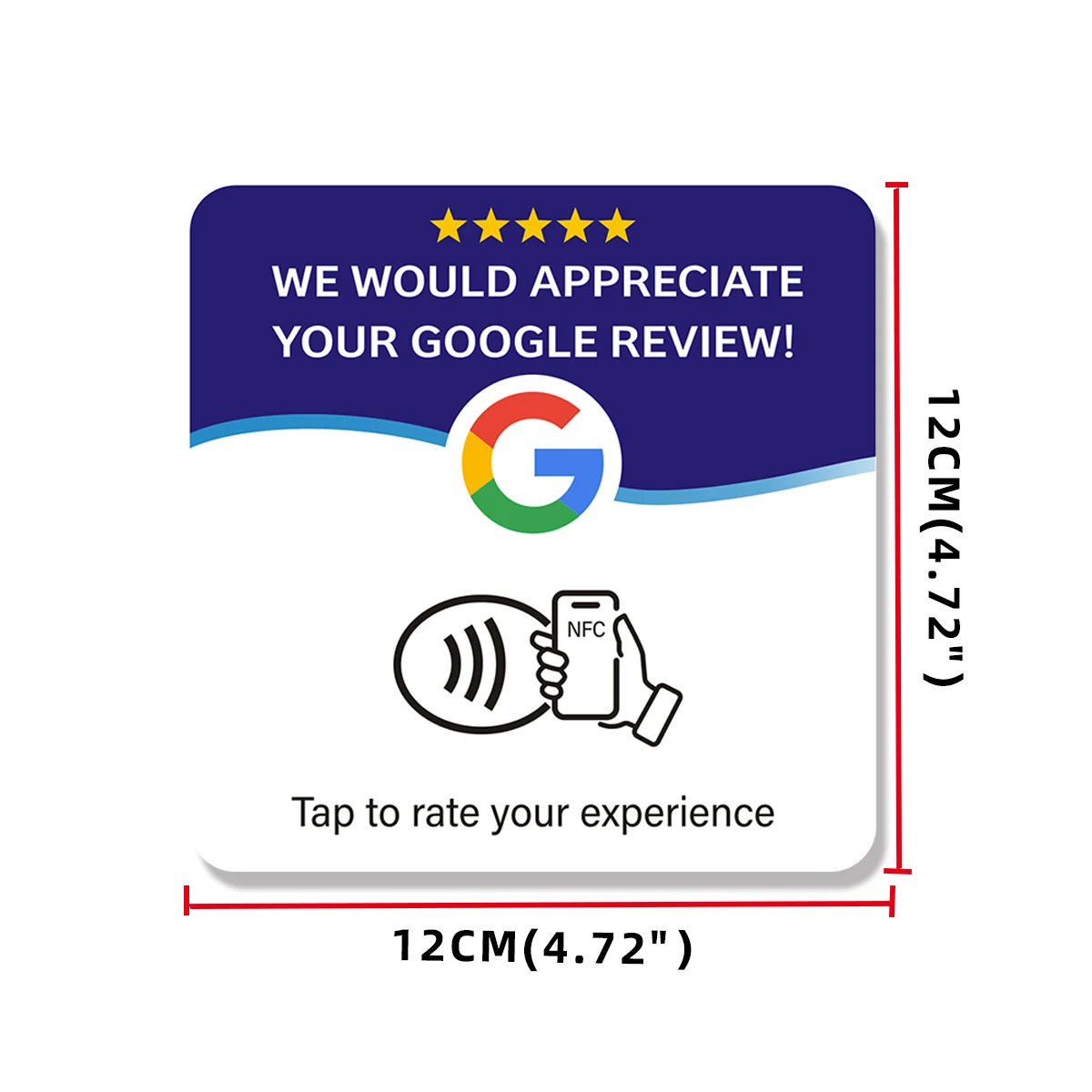 NFC Google Review Display Stand - Programmable Tabletop Card Holder