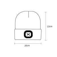 Winter Men Beanie Hat with LED Light Rechargeable Knitted Hat for Woman Cap Night Running Fishing Riding Sports Teenager Beanies 6