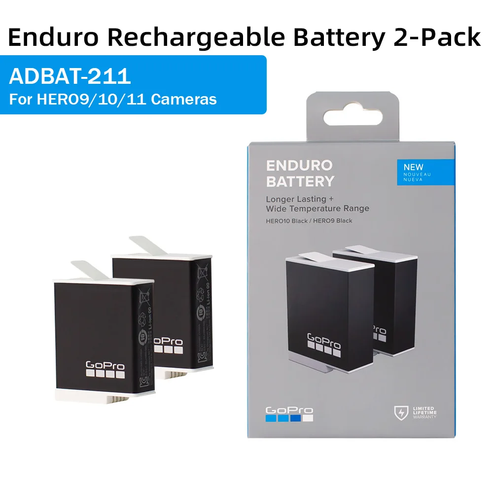 Batterie caméra GOPRO Enduro x 2 pour Hero9 / Hero10/ Hero11