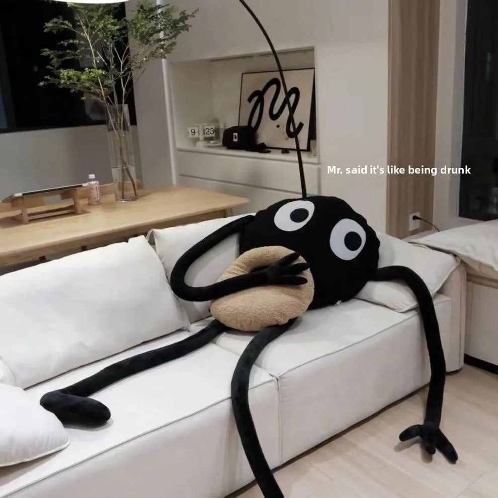 Cute Bla Coal Ball Pillow Funny Long Legged Doll Plu Toy Gift Adult Universal PP Cotton Filled Cuion Toy Doll