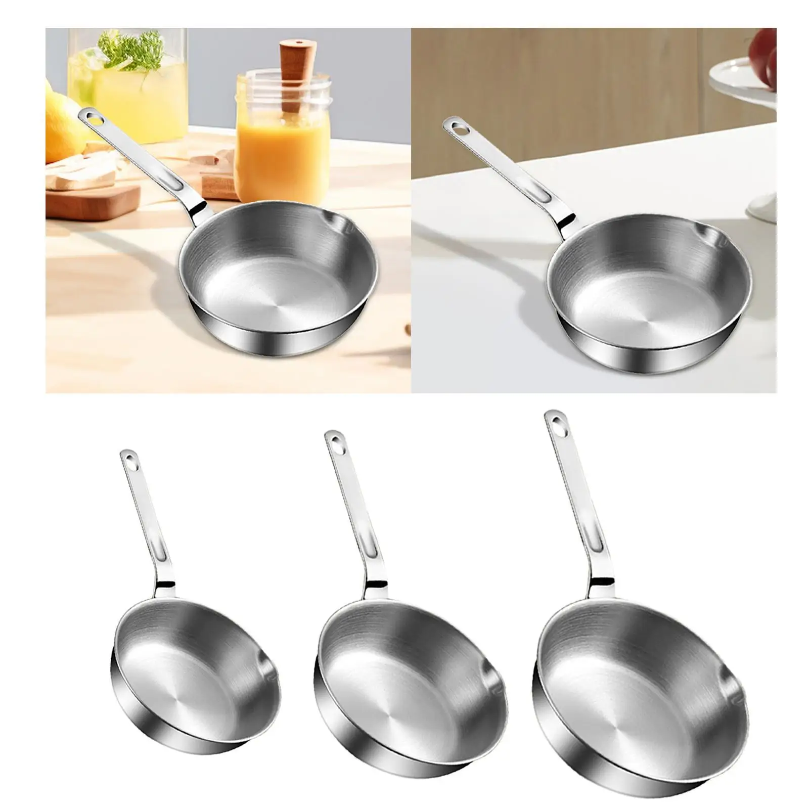 Stainless Steel Frying Pan Cooking Eggs Sandwich Butter Melting Pot for Home Kitchen Induction Cooker All Stovetops Stoves