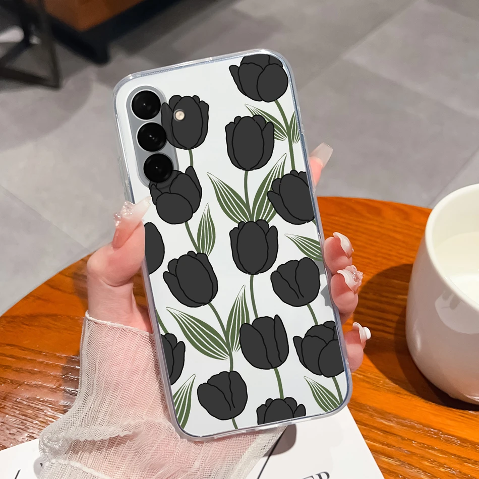 Gradient Flower Clear Soft Phone Case - Universal Back Cover Housing