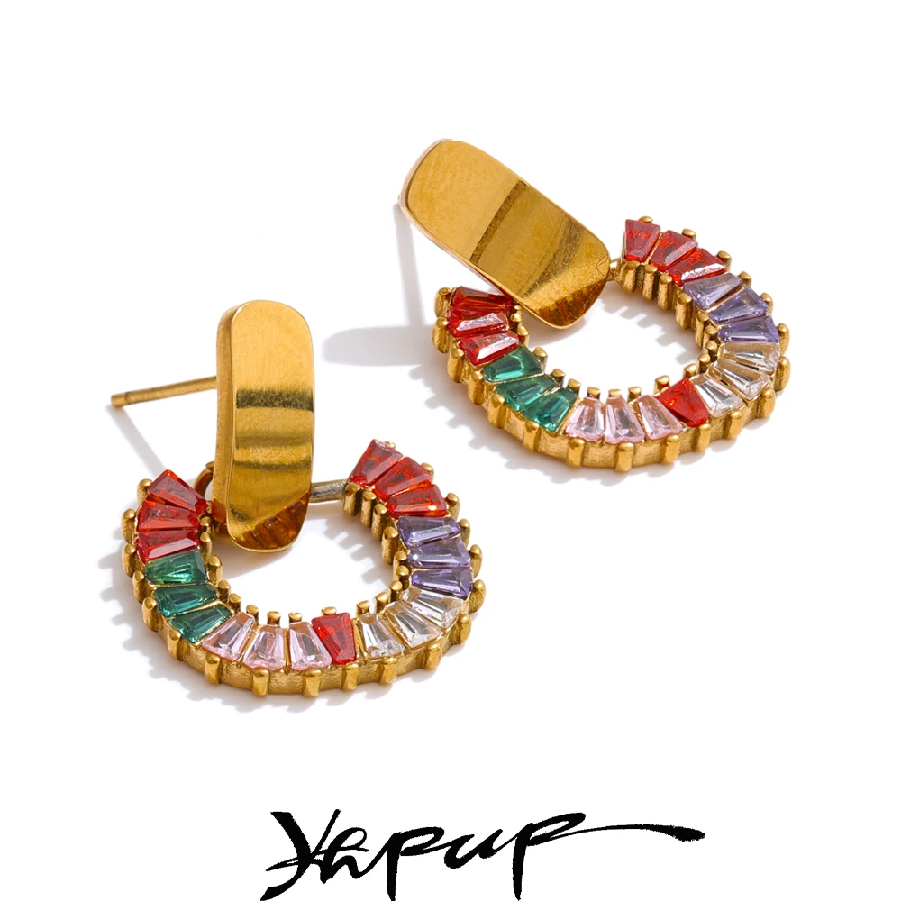 Yhpup Earrings Stainless Steel Waterproof