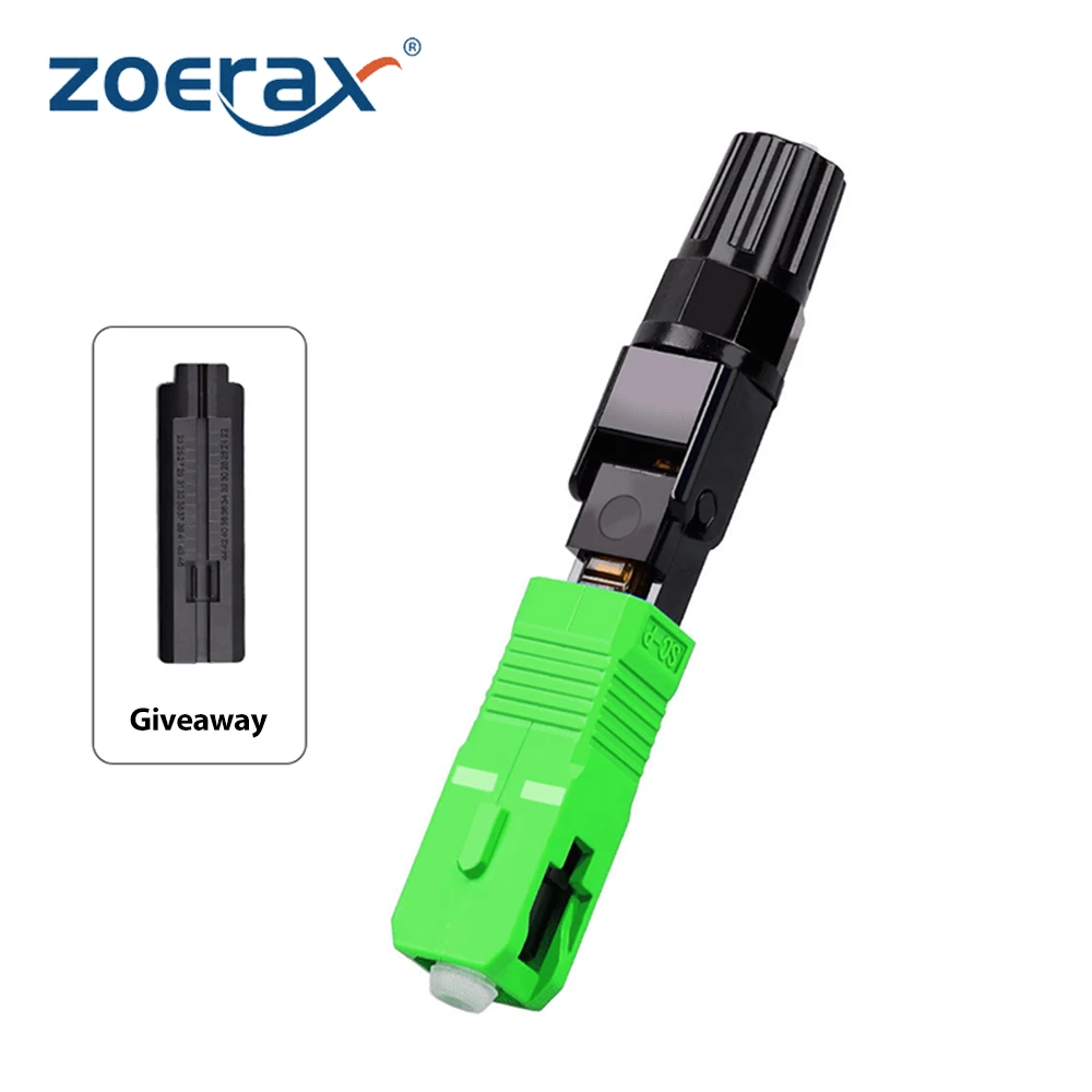 ZoeRax SC APC Embedded Optic Fiber Quick Connector for FTTH Reusable Fusion Fiber Optical Cold Coupler Adapter