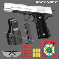 New.All Black M1911 Colt Toy Gunman Gun, Soft Bullet Shell, Catapult Blaster, Manual Air Gun Launcher, Boys Shooting Game 14+y 1