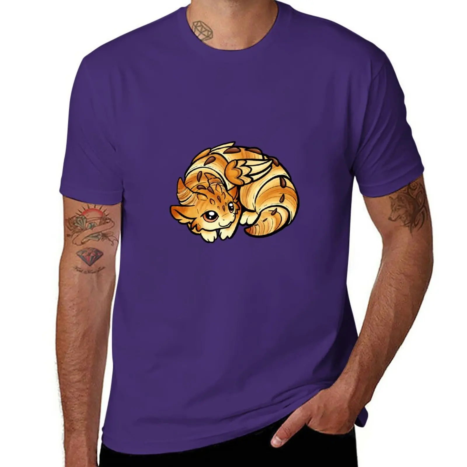 

Croissant Dragon T-Shirt plain summer clothes customizeds vintage clothes black t shirts for men