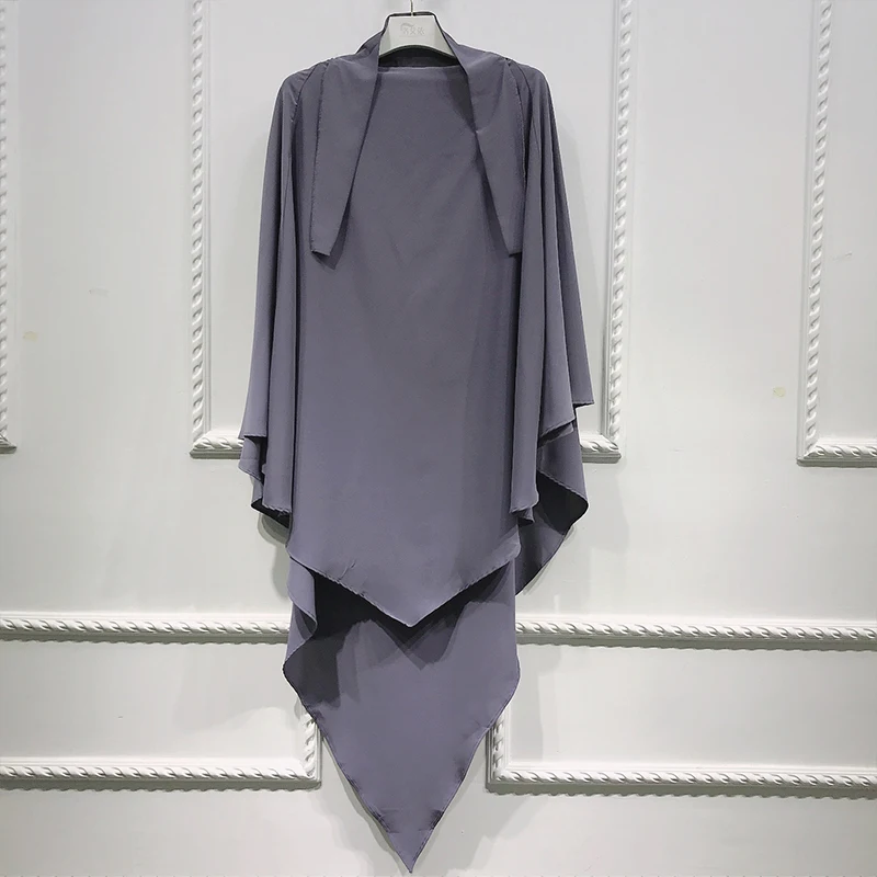 Women Hijab Scarf Turkey Muslim Headscarf 3 Layer Solid Color Arabic Shawl Muslim Prayer Jilbab Islam Abaya Ramadan Scarf