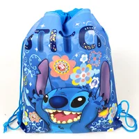 Stitch Disney Backpack Kid Drawstring Bag Party Item Organizer Decorations Travel Storage Bag Baby Shower Supplies Bag Gift 3