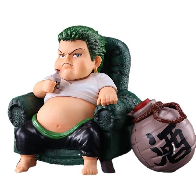 

ONE PIECE Roronoa Zoro Fat house pranks Exquisite Craftsmanship Toys Action Figure Anime Figure Model Holiday Gift 1:144 12cm