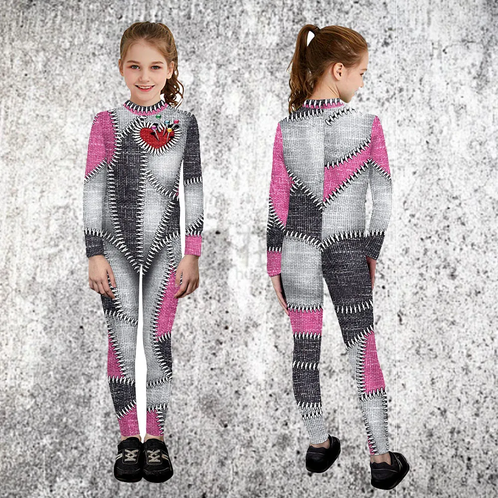 Halloween Children Cosplay Costume 3D Print Funny Jumpsuit Holiday Party Boys Girls Disguise Halloween Zipper Bodysuit Catsuit