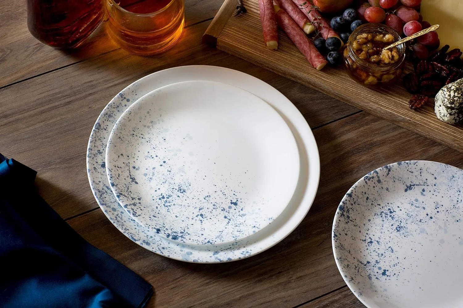 Corelle Vitrelle 18-Piece Service for 6 Dinnerware Set Triple Layer Glass and Chip Resistant Lightweight Round Plates and Bowl