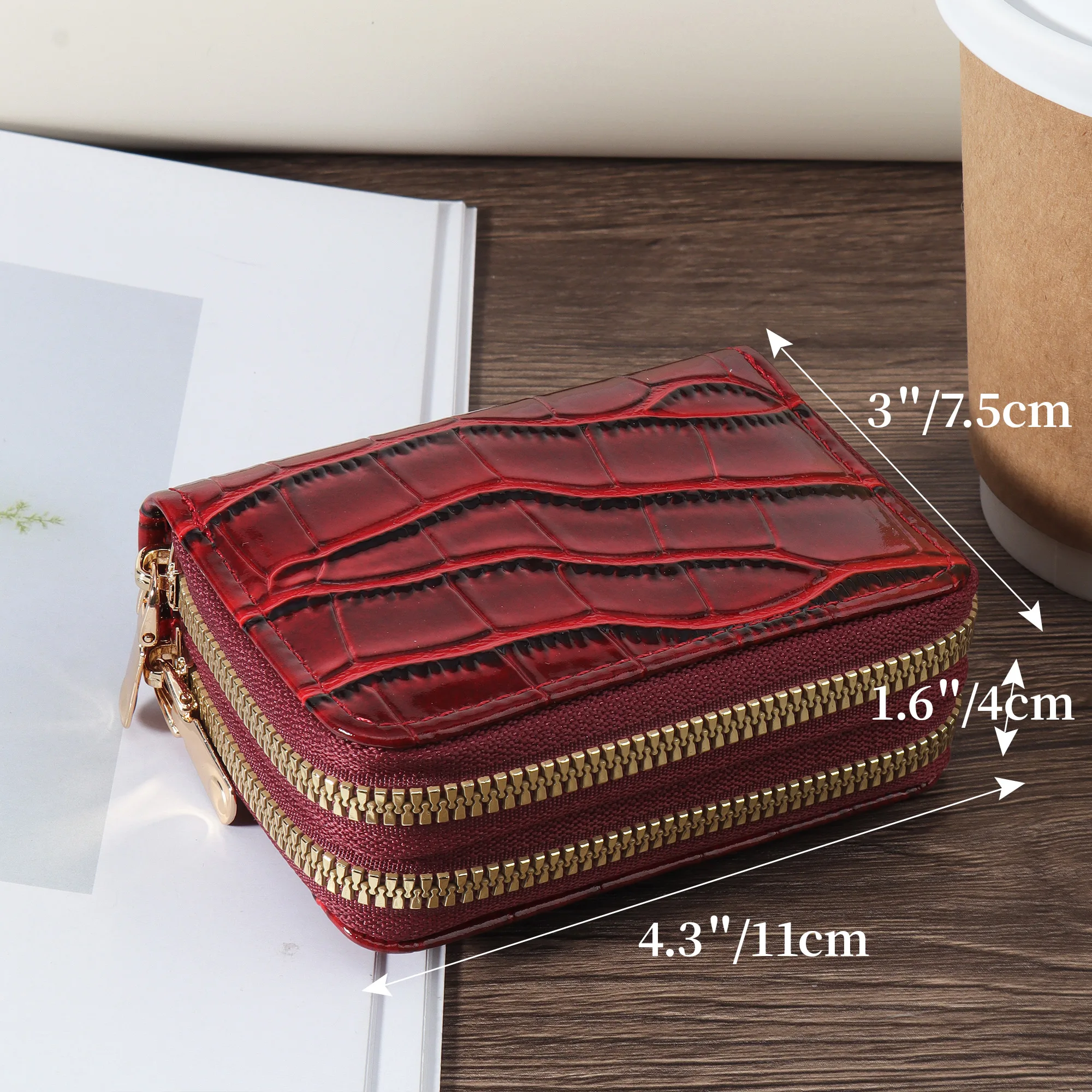 Fashionable women's minimalist short wallet handbag zipper, coin wallet fashionable zipper, high-quality PU leather credit card