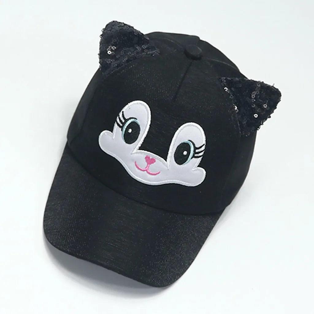 Child Hats Cartoon Cat Cute Ear Baseball Caps Baby Boys Girls Baseball Caps Soft Cartoon Hat Sunhat Baby Care панама детская