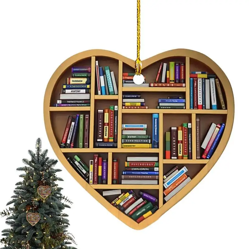 

Librarian Book Ornament Vintage Book Heart Ornament With Hanging Christmas Tree Library Shelf Decor For Doors Windows Trees
