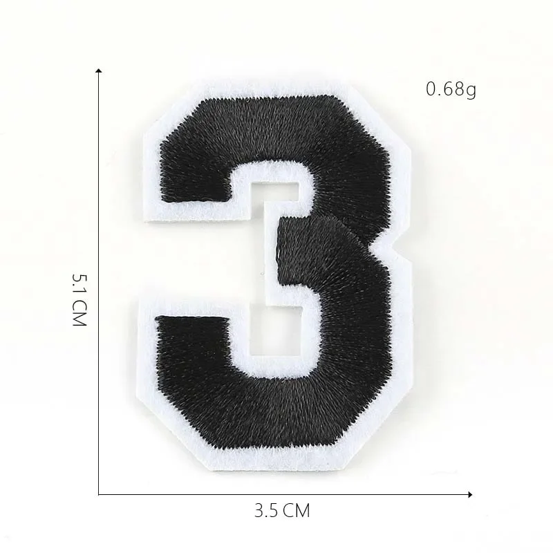 Multicolor Number Patch Set - Embroidered Iron-On Fabric Decals