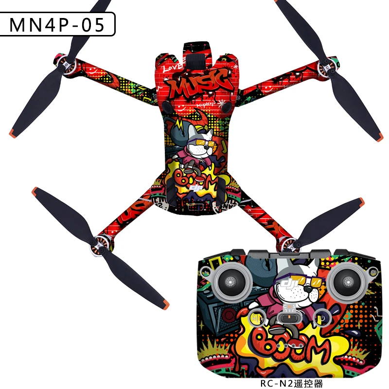 Kit Adesivi In PVC Per DJI FPV - Protezione Per Drone, Goggles E Telecomando - Colore Black Grana, Antigraffio E Rimovibile - 2