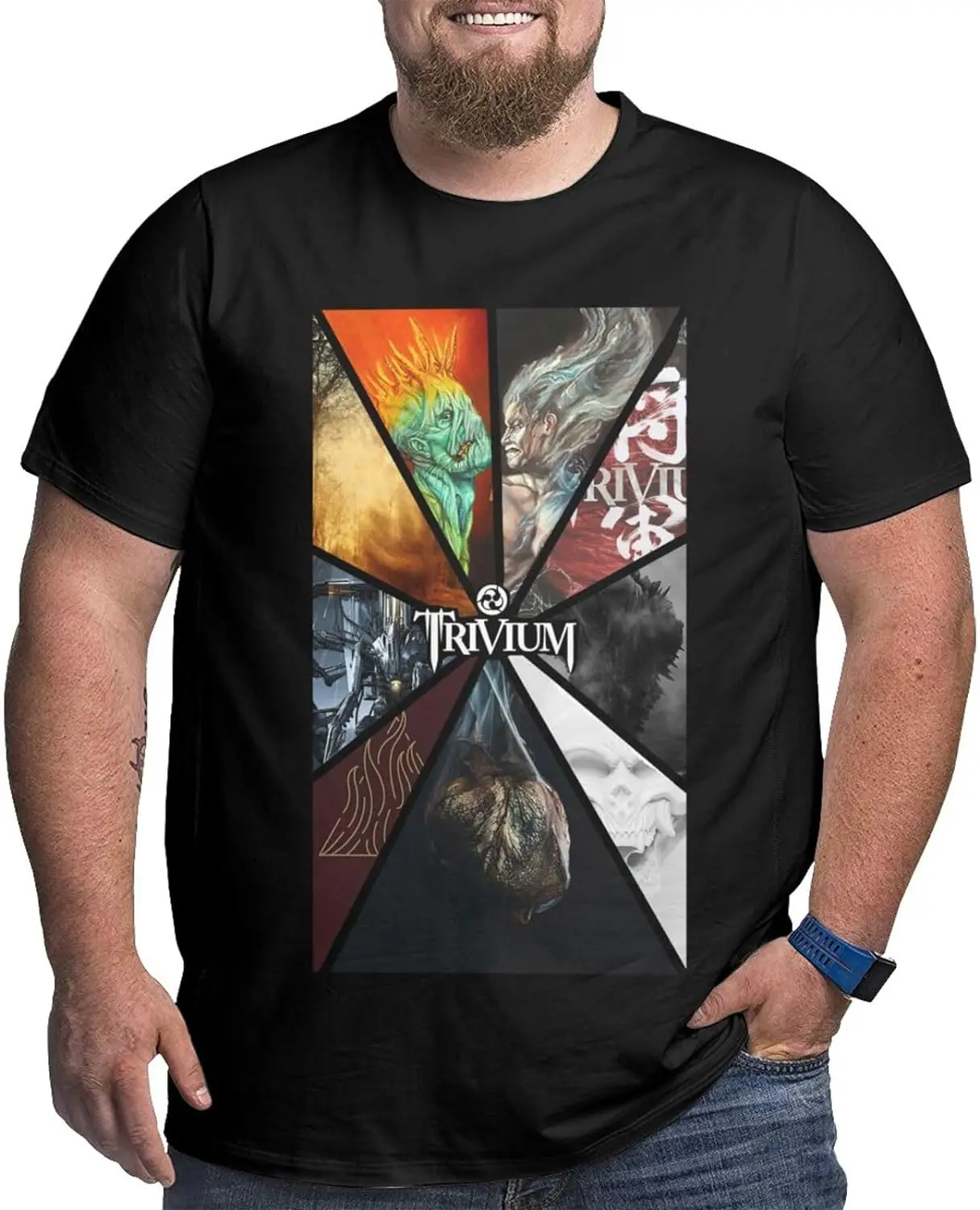 

Мужская хлопковая футболка с коротким рукавом и круглым вырезом, большого размера