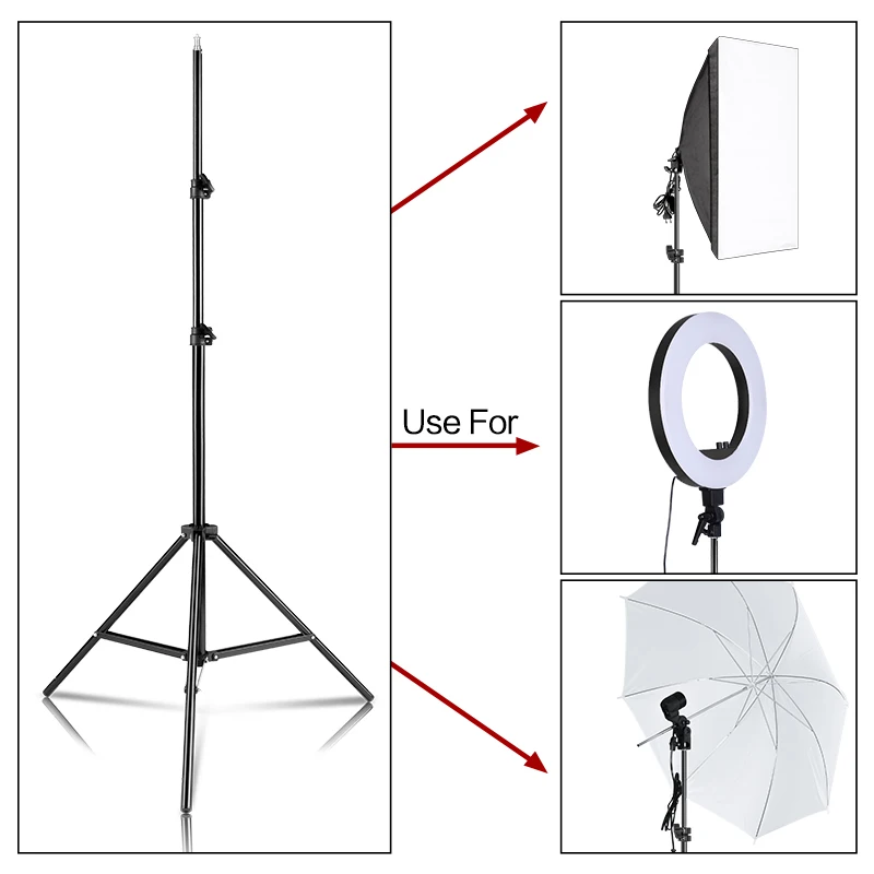37/68/100/150/200cm 1/4"Screw Light Stand Photographic Tripod Accessories For Photo Studio Softbox Lighting Suit Ring Light Live