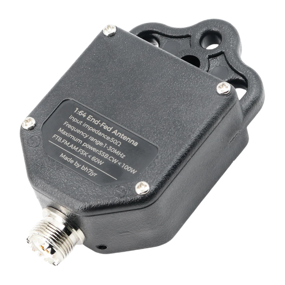 1/2CPS 1:64 4밴드 8밴드 엔드 페드 안테나용 발룬, 주파수 범위 1-30MHz, 출력 100W(PEP), 테일런트가 있는 주파수 포인트용