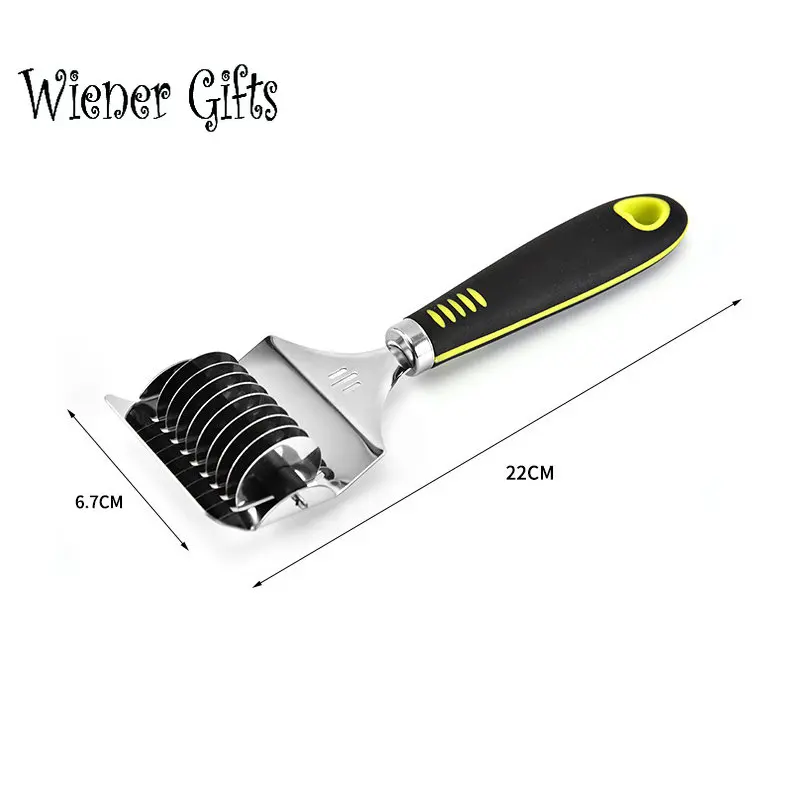 Noodle Cutter Roller Non-slip Comfort Handle Stainless Steel Pasta Spaghetti Maker Lattice Dough