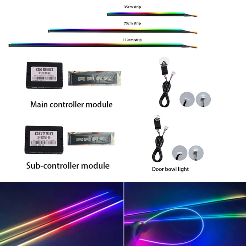 Symphony Ambient Light Parts Streamer Rainbow 3 Pin Controller Principale Sub Controller Storage Door Light 35/75/110Cm Light Strip