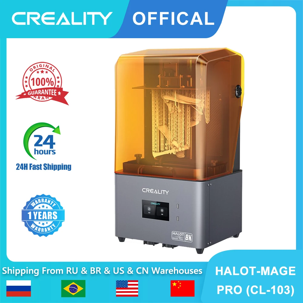 

3D-принтер Creality HALOT MAGE Pro Resin 8K со смарт-помпой из смолы, монохромный экран 10,3 дюйма, скорость печати 170 мм/ч, принтеры CL 103