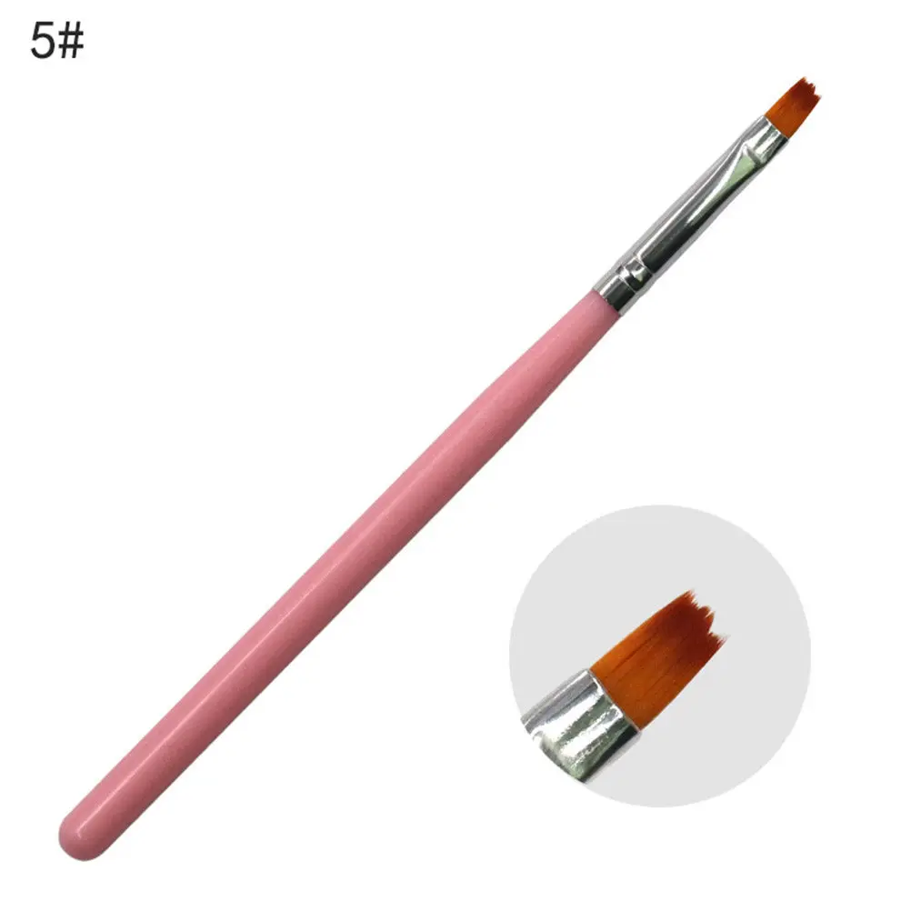 8개 핑크 스템 네일 아트 펜 브러쉬 세트 전문 매니큐어 도구 DIY 네일 페인팅 키트 가정용 초보자 및 애호가용