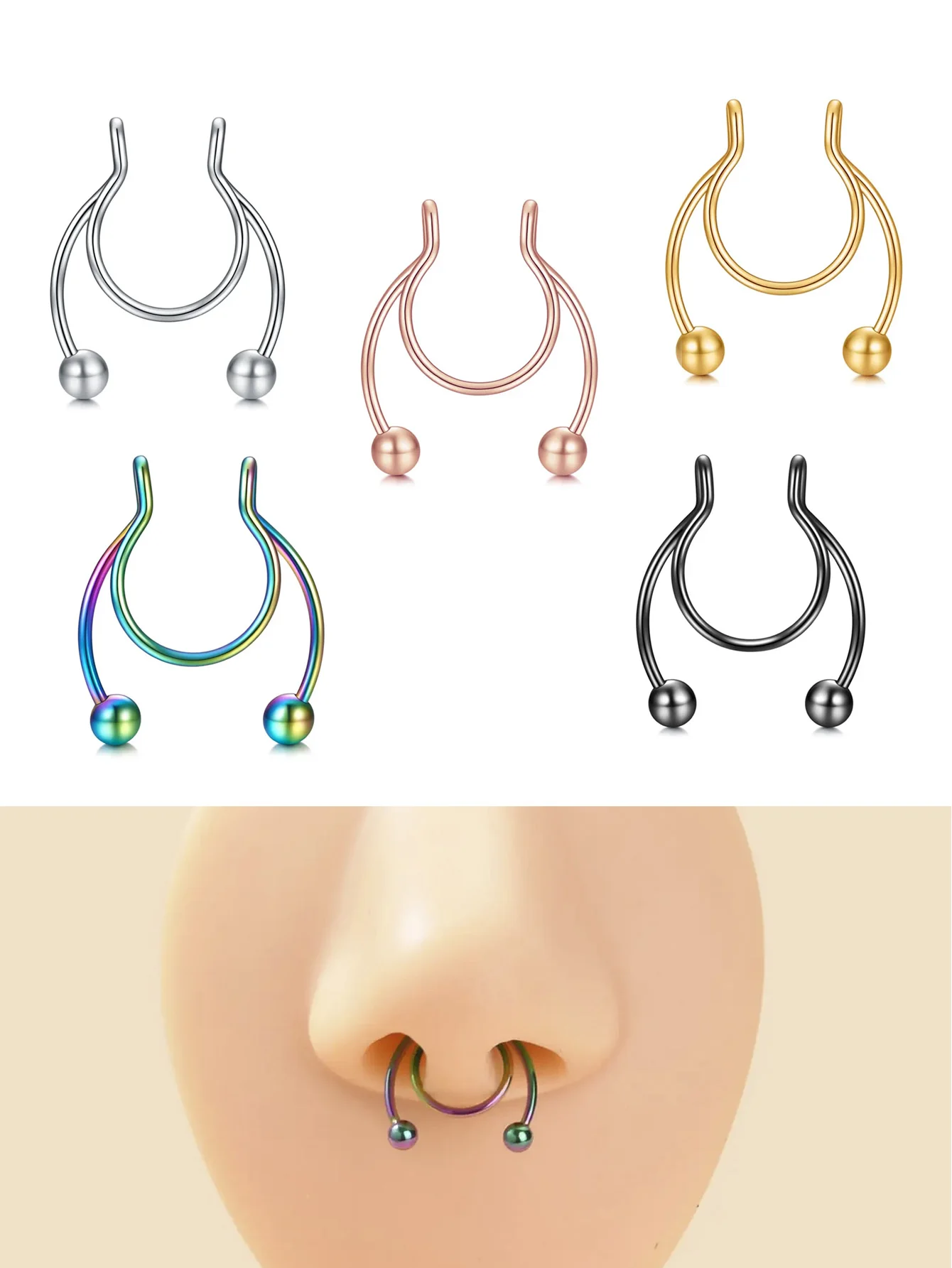 Fashion Fake Nose Piercing Shein Nose Stud Women Nose Ring
