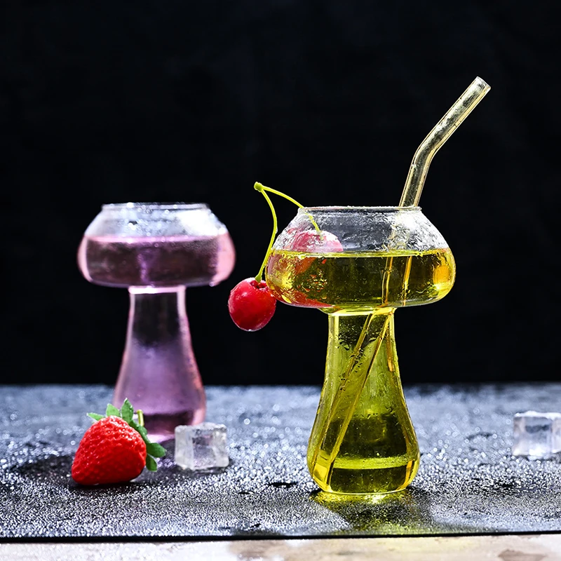 Description Picture 3 of itemCute Mushroom Cocktail Glass 260ml Cup For Drinks Beer Creative Clear Wine Glasses Coffee Cups Drinkware Bar Shot Glasses