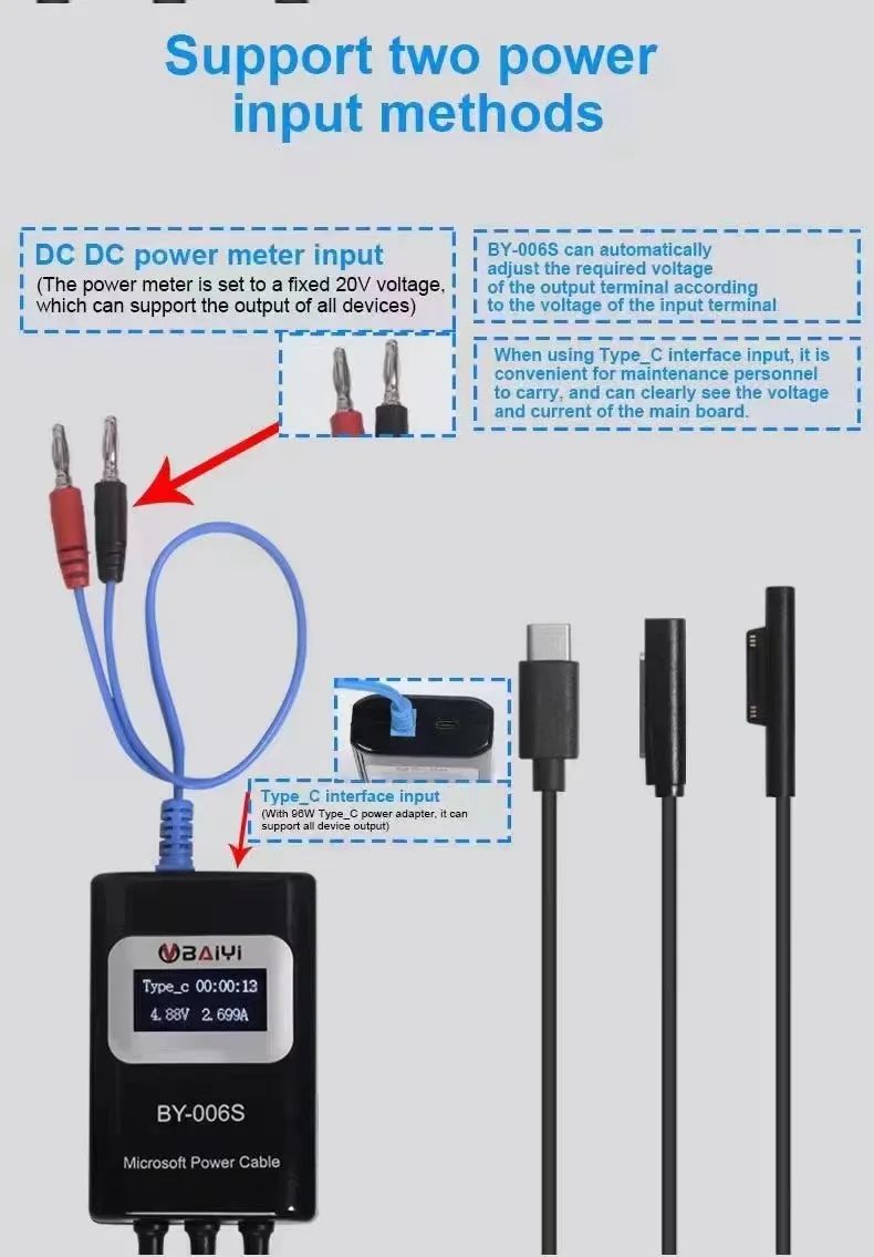 

By-006s Microsoft Power Cord Tool Quickly Confirm The Fault Point Of The Main Board For SURFACE Tablet Series Detect The Cable