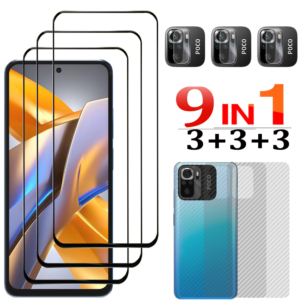 Movie, Poco M5S Pelicula de Vidro Temperado Little M5 S F5 X5 Pro Screen Protector Glass For Xiaomi Poco F5 Pro 5G Tempered Glass & Camera Protetion & Back Film Poko M5S Full Cover Protections PocoM5S Phone Front Glass