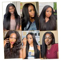 30 32 40 pouces brésilien crépus droite cheveux humains paquets Remy Extensions de cheveux humains 1/3/4 pièces trames de cheveux Yaki droite cheveux humains 6