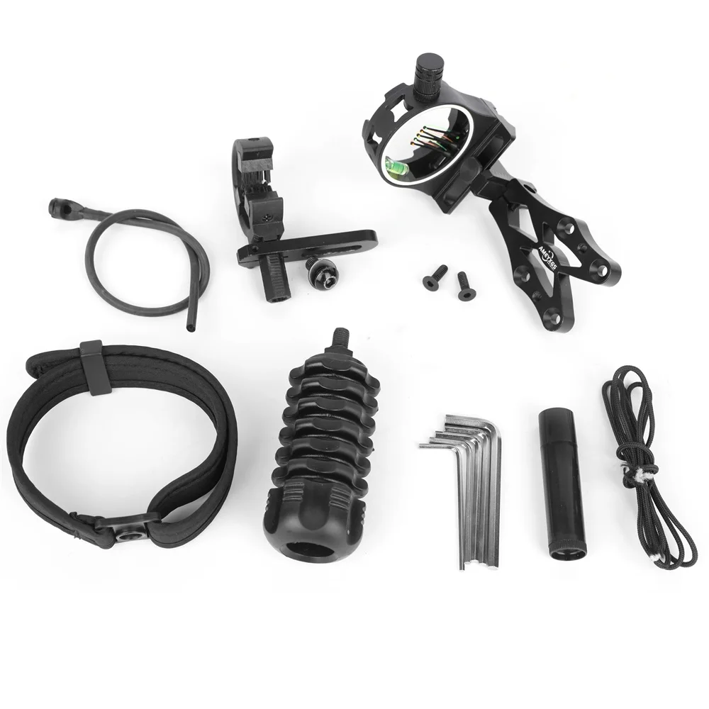 AME1000 Compound Bow Accessories Set with Sight,  Arrow Rest, Shock Absorber, Wrist Rope Pulling Wire D Ring Wrenches String Wax