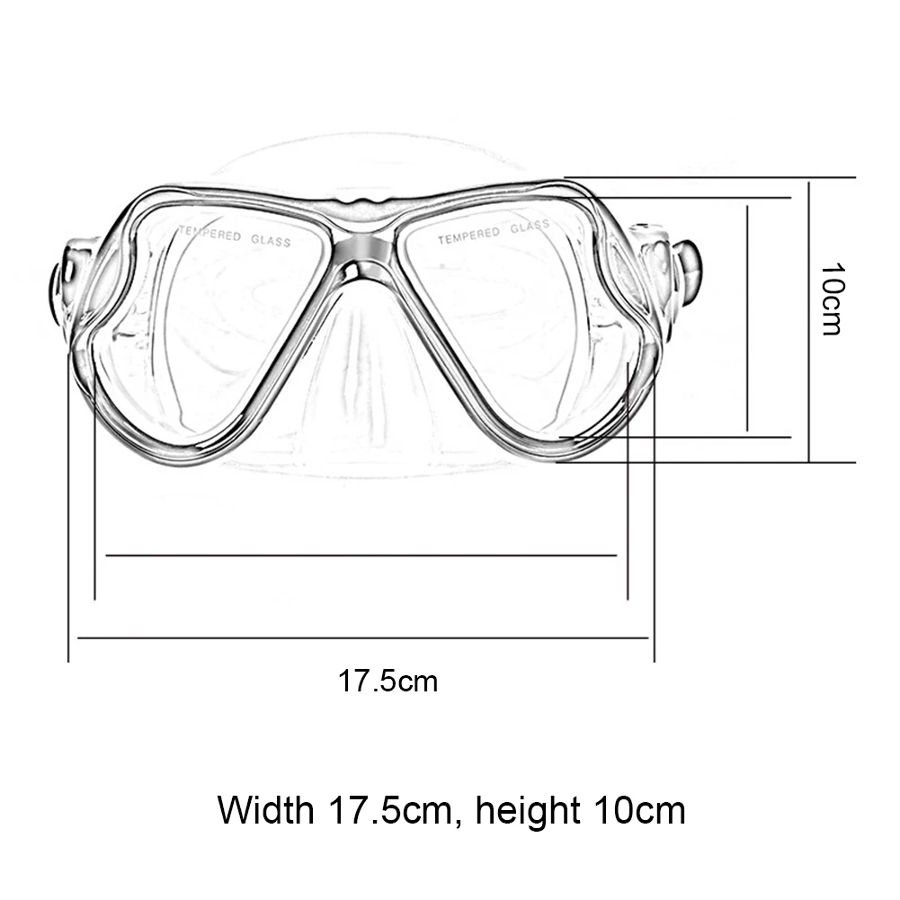 Scuba Diving Mask Panoramic Wide View Professional Snorkeling Mask Wear Resistant Snorkels Diving Goggles for Men Women